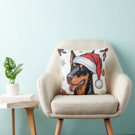 Kerstvakantie Santa Dog Doberman Sierkussen