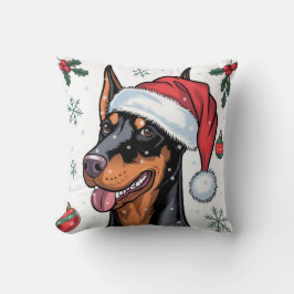 Kerstvakantie Santa Dog Doberman Sierkussen