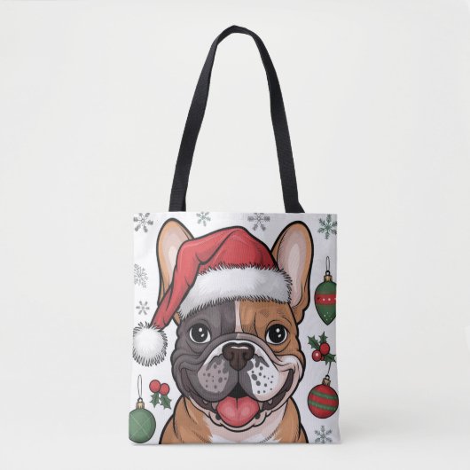 Kerstvakantie Santa Dog Franse Bulldog Tas (Voorkant)