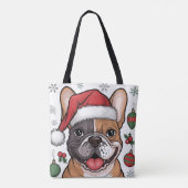Kerstvakantie Santa Dog Franse Bulldog Tas (Achterkant)