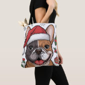 Kerstvakantie Santa Dog Franse Bulldog Tas (Dichtbij)