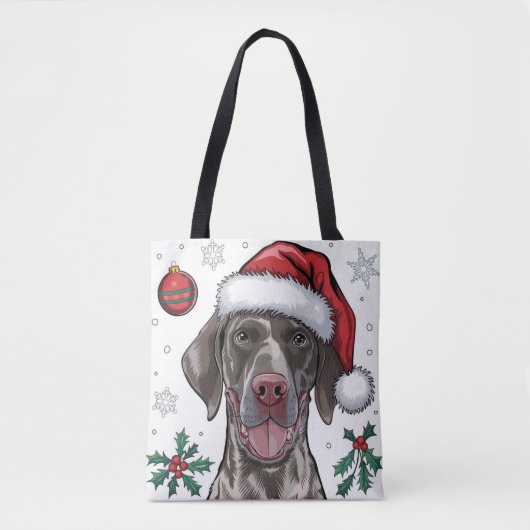 Kerstvakantie Santa Dog Pointer Canvas tas (Voorkant)