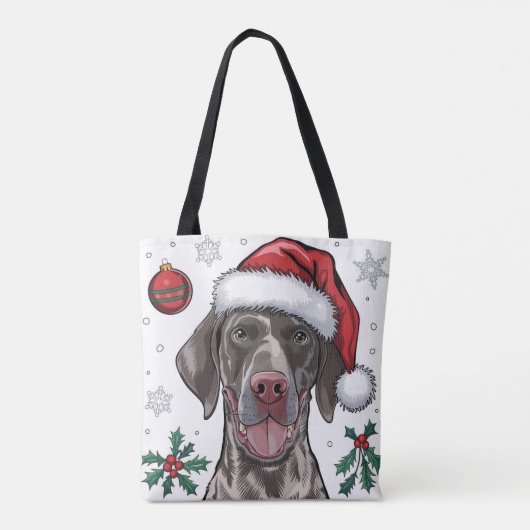 Kerstvakantie Santa Dog Pointer Canvas tas (Achterkant)