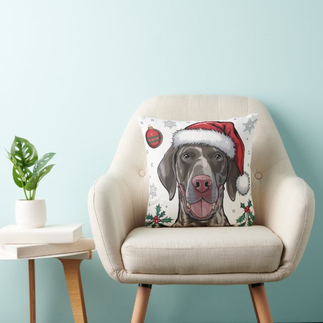 Kerstvakantie Santa Dog Pointer Sierkussen (Stoel)