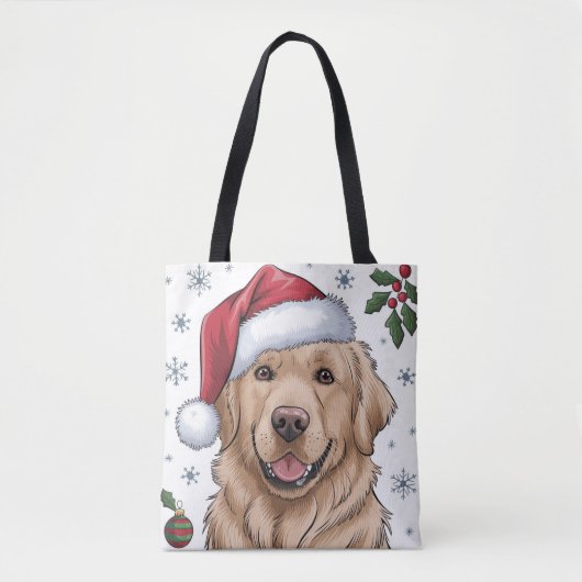 Kerstvakantie Santa Dog Retriever Canvas tas (Voorkant)