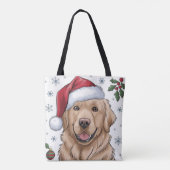Kerstvakantie Santa Dog Retriever Canvas tas (Achterkant)