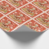 Kerstvakantie Santa Goose Cadeaupapier (Hoek)