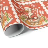 Kerstvakantie Santa Goose Cadeaupapier (Rol Hoek)