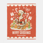 Kerstvakantie Santa Goose Fleece Deken (Voorkant)