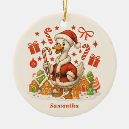 Kerstvakantie Santa Goose Keramisch Ornament