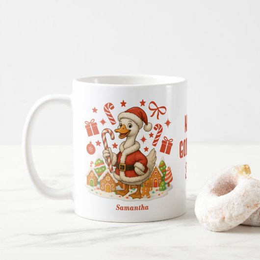 Kerstvakantie Santa Goose Koffiemok (Met donut)