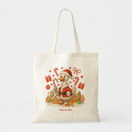 Kerstvakantie Santa Goose Tote Bag