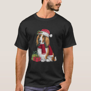 Kerstvakantie Santa Hat Afghaanse hond Kerstmis T-shirt