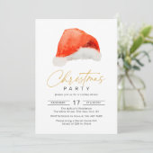 Kerstvakantie Santa hut Party uitnodiging (Staand voorkant)