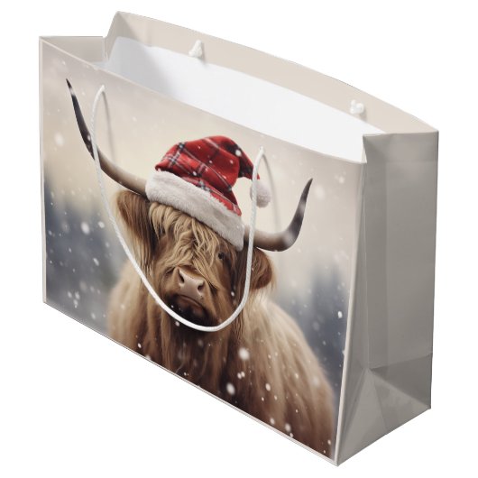 Kerstvakantie Santa Koe Groot Cadeauzakje (Achterkant Gekanteld)