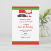 Kerstvakantie Santa Mrs.Claus Party Uitnodiging (Staand voorkant)