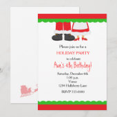 Kerstvakantie Santa Mrs.Claus Party Uitnodiging (Voorkant / Achterkant)
