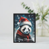 Kerstvakantie Santa Panda Briefkaart (Staand voorkant)