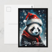 Kerstvakantie Santa Panda Briefkaart (Voorkant / Achterkant)