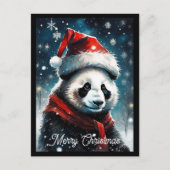 Kerstvakantie Santa Panda Briefkaart (Voorkant)