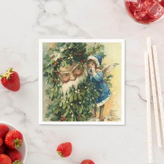 Kerstvakantie Santa  papieren servetten (Insitu)