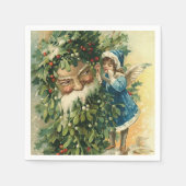 Kerstvakantie Santa  papieren servetten (Voorkant)