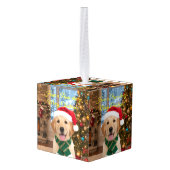 Kerstvakantie Santa Paws Golden Retriever Decoratie (Achter hoekig)