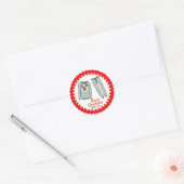 Kerstvakantie Santa Pyjama Ronde Sticker (Envelop)