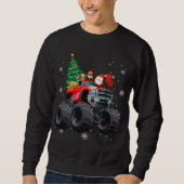 Kerstvakantie Santa Riding Monster Red Truck Trui (Voorkant)