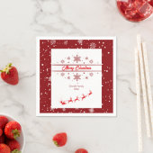 Kerstvakantie Santa Sleigh | sneeuwvlokken Servet (Insitu)