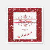 Kerstvakantie Santa Sleigh | sneeuwvlokken Servet (Voorkant)