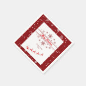 Kerstvakantie Santa Sleigh | sneeuwvlokken Servet (Hoek)