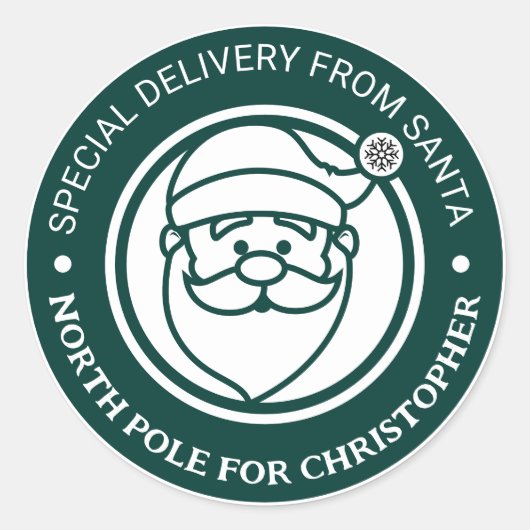 Kerstvakantie Santa Stickers Noordpool (Voorkant)