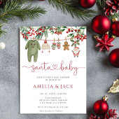 Kerstvakantie Santa Winter Baby shower Kaart