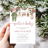 Kerstvakantie Santa Winter Baby shower Kaart