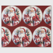 Kerstvakantie Santa Wrapping Papier (Vlak)