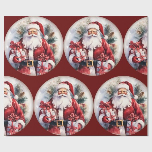 Kerstvakantie Santa Wrapping Papier (Vlak)