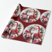Kerstvakantie Santa Wrapping Papier (Uitgerold)