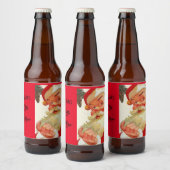 kerstvakantie santas kleine helper-huisbrein bier etiket (Flessen)