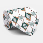 Kerstvakantie Scandinavisch rood groen patroon Stropdas (Opgerold)