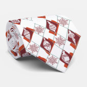 Kerstvakantie Scandinavisch Rood Wit Patroon Stropdas (Opgerold)