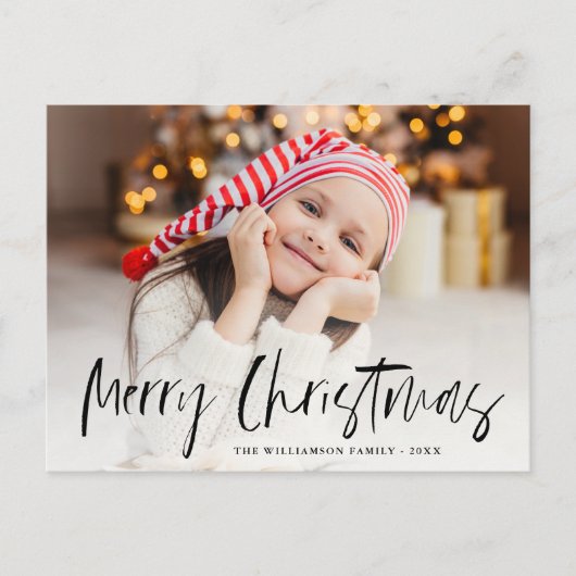 Kerstvakantie schattige gepersonaliseerde fotokaar briefkaart (Voorkant)