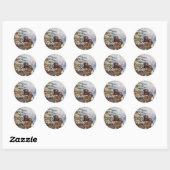 Kerstvakantie Schattige Lab Puppies Ronde Sticker (Vel)