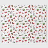 Kerstvakantie Schattigee Decoratie Santa Hat Cadeaupapier (Vlak)