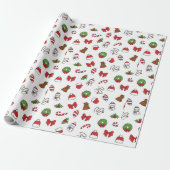Kerstvakantie Schattigee Decoratie Santa Hat Cadeaupapier (Uitgerold)
