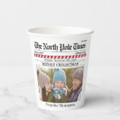 Kerstvakantie Schattigee foto Whimsical Krant Papieren Bekers (Achterkant)