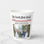 Kerstvakantie Schattigee foto Whimsical Krant Papieren Bekers (Voorkant)