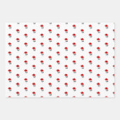 Kerstvakantie schedel santa hoed stijlvol modern inpakpapier vel (Voorkant 2)