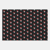 Kerstvakantie schedel santa hoed stijlvol modern inpakpapier vel (Voorkant)