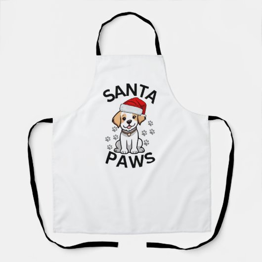 Kerstvakantie Schort - Santa Paws Cat (Voorkant)